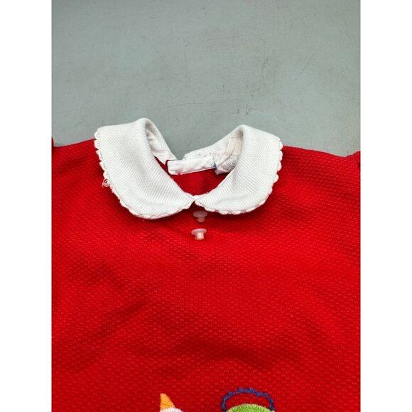 Vintage sassy by Miss Bea Savoy Baby Dress Red With Embroidered Ducks 3-6M READ - Picture 6 of 11